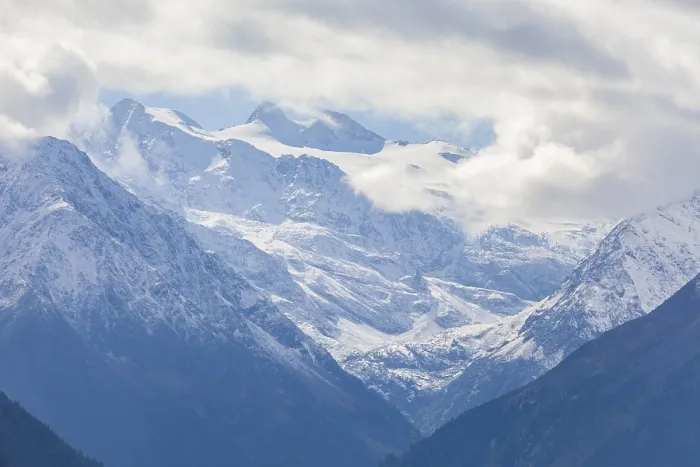 Framed Print : Stubai Glacier with Zuckerhutl Mountain