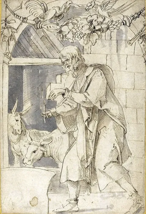 Framed Print : Study for one of two glass paintings depicting the Nativity Framed Print : Study for one of two glass paintings depicting the Nativity