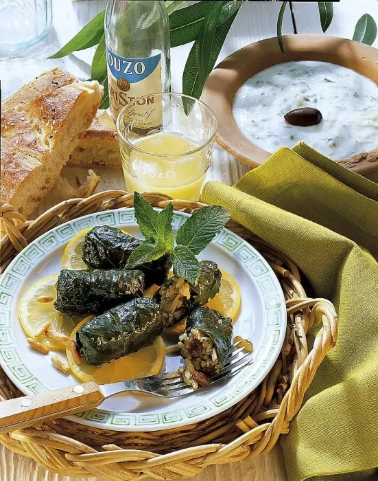 Framed Print : Stuffed vine leaves, Greece, Europe Framed Print : Stuffed vine leaves, Greece, Europe