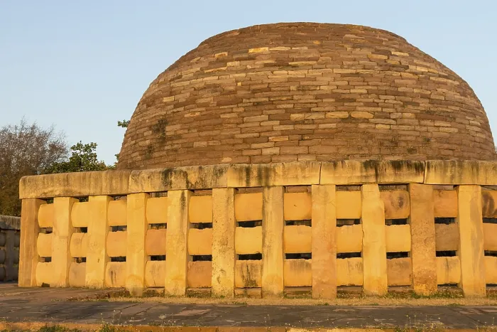 Framed Print : Stupa 2 at sunset. Buddhist Monuments at Sanchi