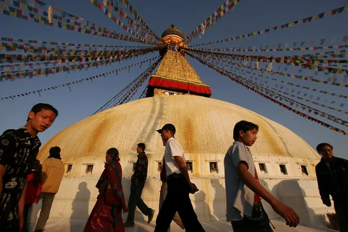 Framed Print : The stupa of Bodnath, Kathmandu, Nepal, Asia