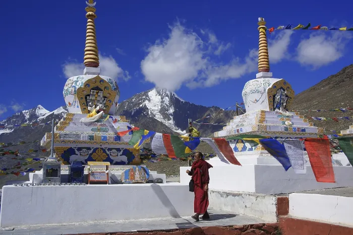 Framed Print : Stupa, temple, monk, religion, Spiti