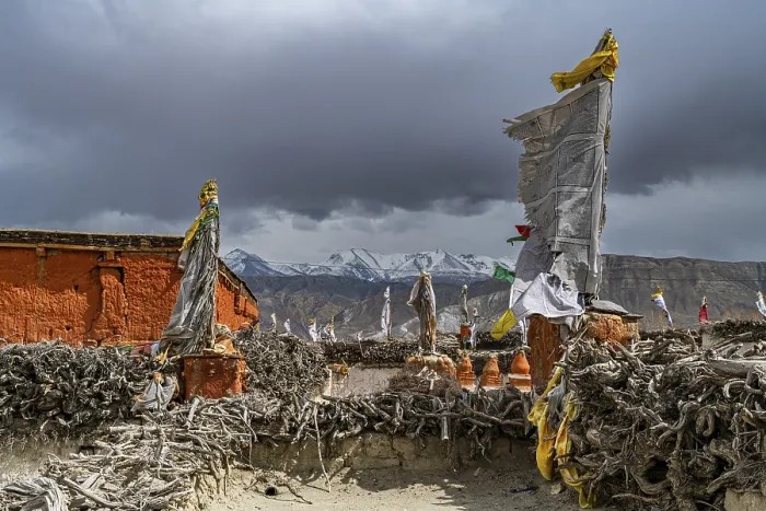 Framed Print : Stupas (chTrten) in Lo-Manthang village