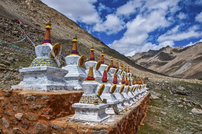 Framed Print : Stupas on the Kailash Kora before Mount Kailash Framed Print : Stupas on the Kailash Kora before Mount Kailash