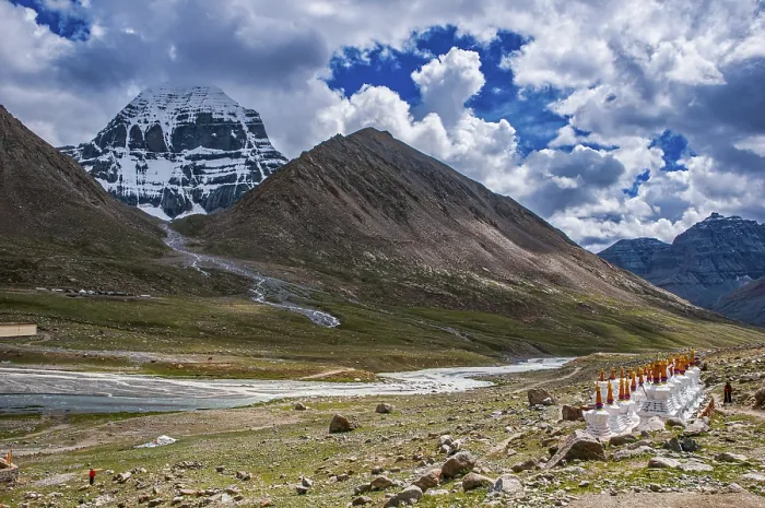 Framed Print : Stupas on the Kailash Kora before Mount Kailash Framed Print : Stupas on the Kailash Kora before Mount Kailash