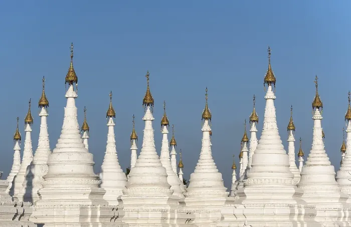 Framed Print : Stupas of Sandamuni or Sanda Muni Pagoda