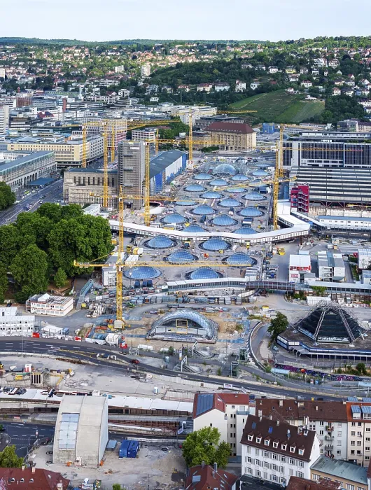 Framed Print : Stuttgart Central Station. The Stuttgart 21 construction site