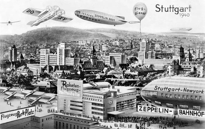 Framed Print : Stuttgart, historical photo, 1940