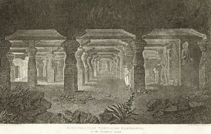 Framed Print : Subterranean temple of Elephanta on the Bombay Coast, Bombay now Mumbai, Maharashtra, India, Asia