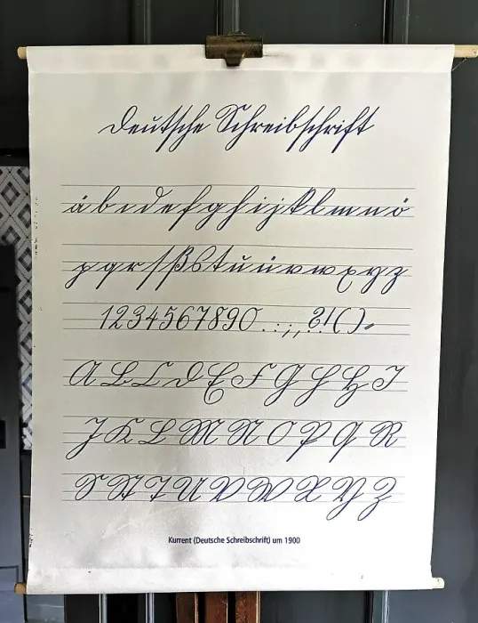 Framed Print : Suetterlin script on a sheet, arranged according to the alphabet Framed Print : Suetterlin script on a sheet, arranged according to the alphabet