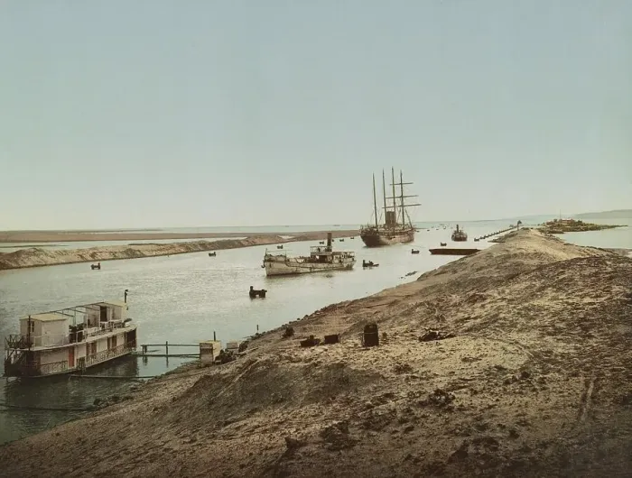 Framed Print : Suez Canal, Entrance to the Salt Lake
