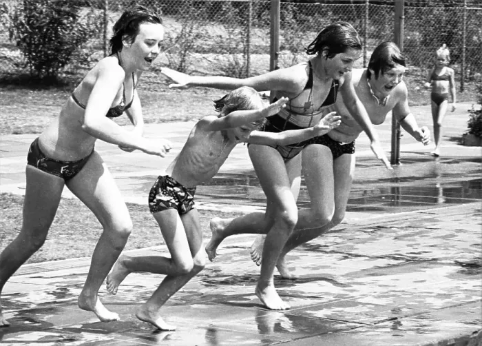 Framed Print : The summer of 1976 brought lots of sunshine and full swimming pools