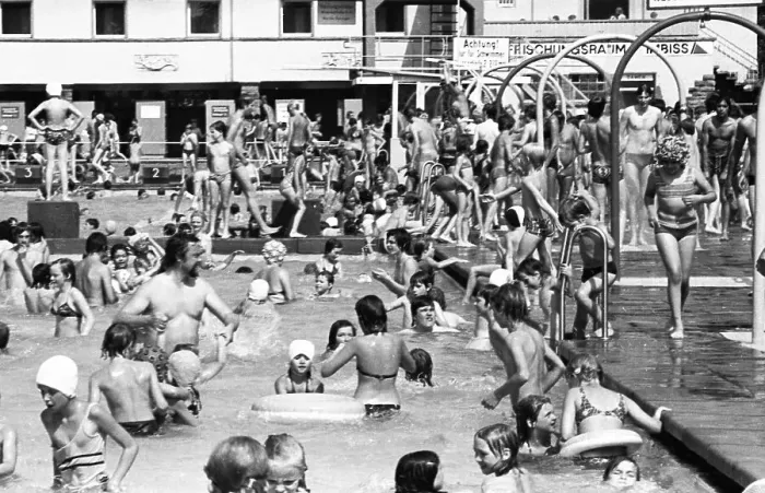 Framed Print : The summer of 1976 brought lots of sunshine and full swimming pools