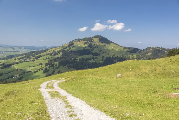 Framed Print : Summer day with sunshine with view of the Faehnerenspitze