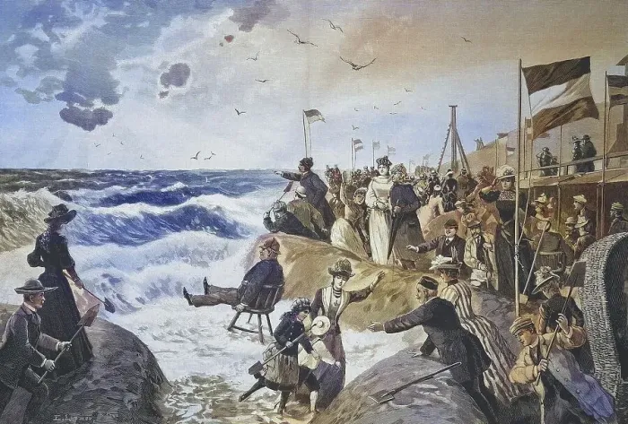 Framed Print : Summer holidaymakers on the beach of Westerland on the island of Sylt