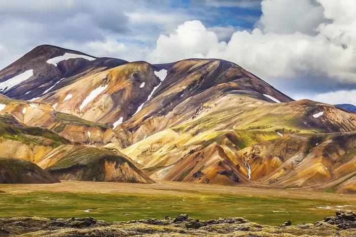 Framed Print : Summer volcanic tundra. Bright