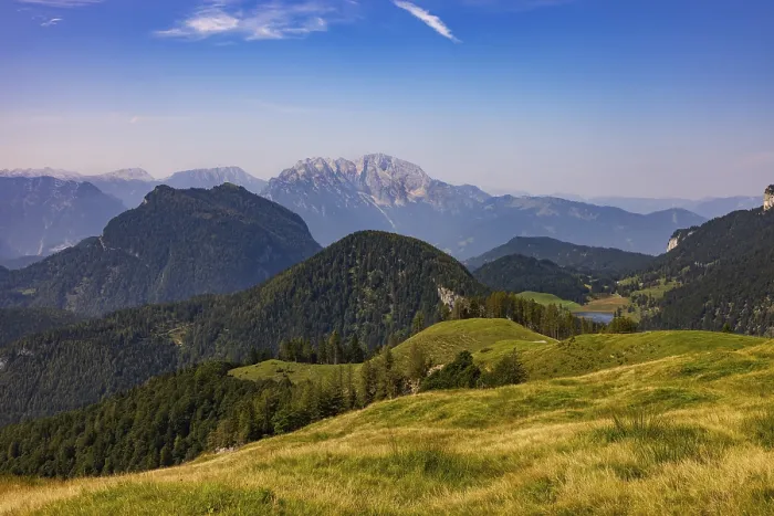 Framed Print : At the summit of Alpbichl with a view of the Schwarzer Berg and Seewaldsee Framed Print : At the summit of Alpbichl with a view of the Schwarzer Berg and Seewaldsee