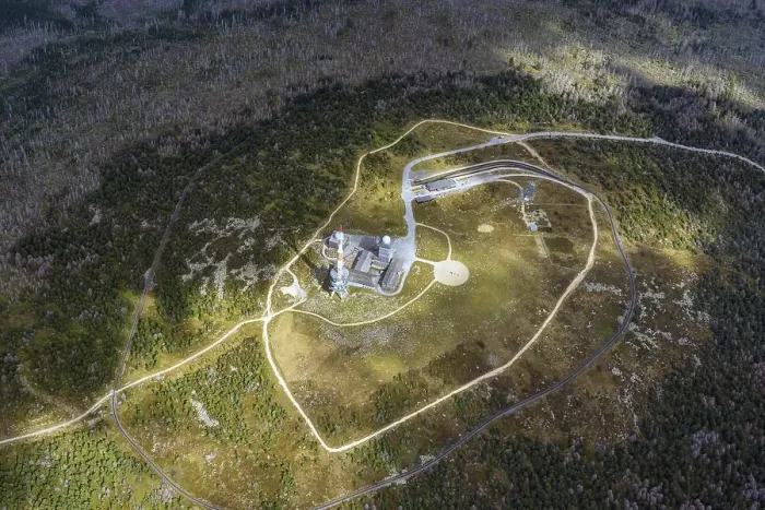 Framed Print : Summit of the Brocken aerial photo
