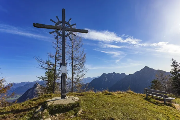 Framed Print : Summit cross on the Hochthron Postalm