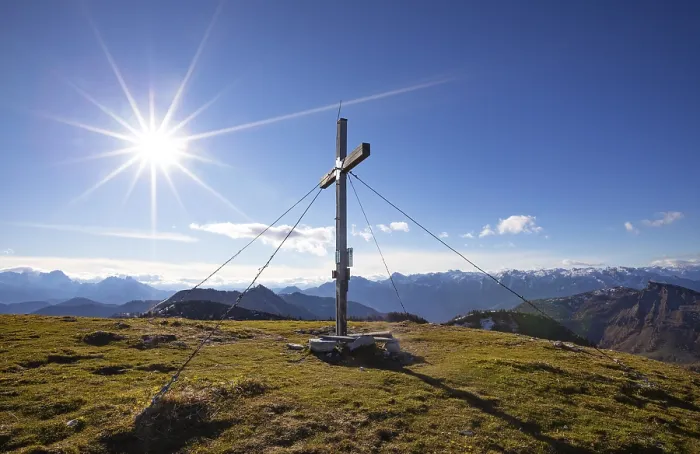 Framed Print : Summit cross at Hoher Zinken, Osterhorn Group Framed Print : Summit cross at Hoher Zinken, Osterhorn Group
