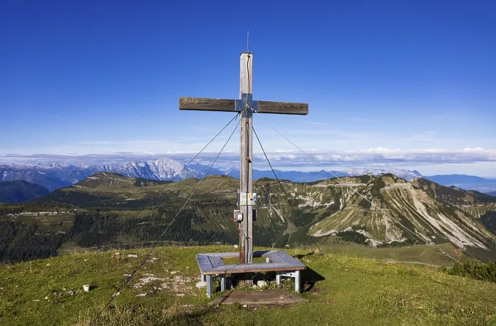Framed Print : Summit Cross, Hoher Zinken, Postalm