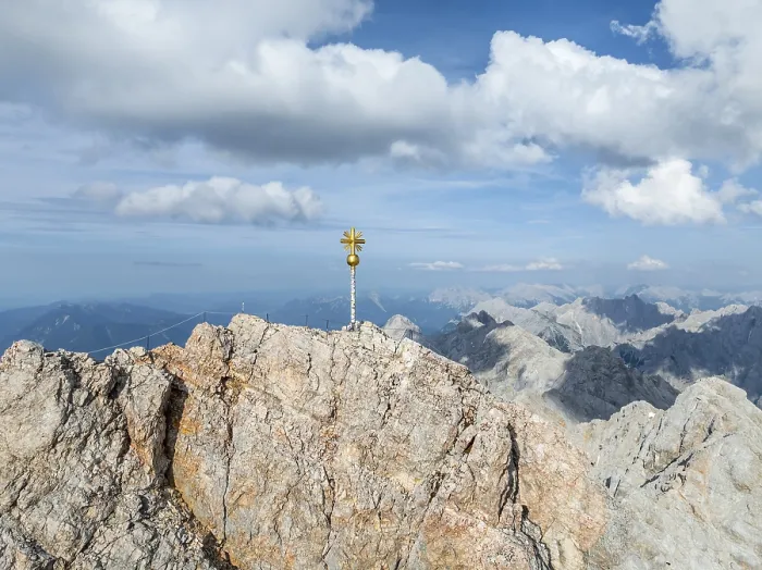 Framed Print : Summit cross, Zugspitze, high mountains Framed Print : Summit cross, Zugspitze, high mountains