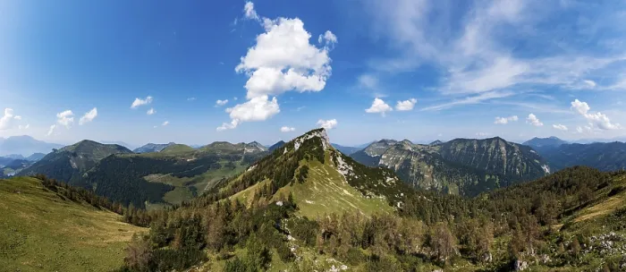 Framed Print : At the summit of Hochbuehel with a view of Hochwieskopf and Egelseehoerndl