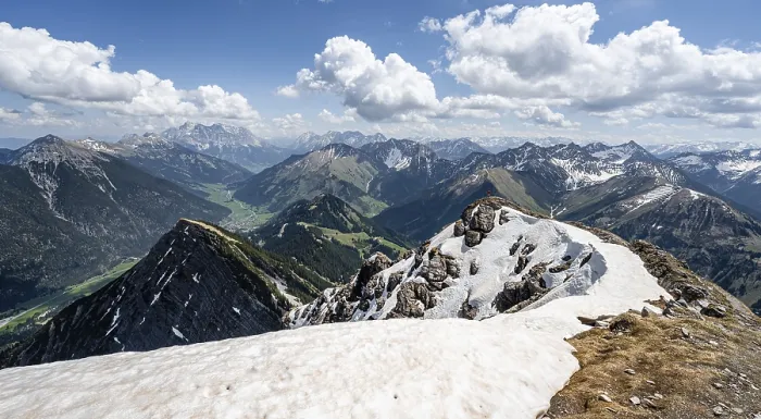 Framed Print : Summit ridge of Thaneller with snow