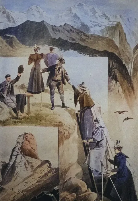 Framed Print : Sunday excursionists climbing the Gummihorn Framed Print : Sunday excursionists climbing the Gummihorn