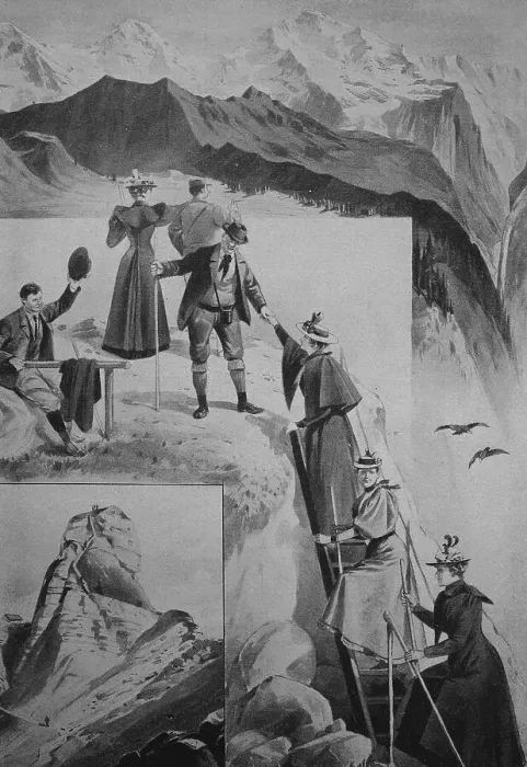 Framed Print : Sunday hikers climbing the Gummihorn