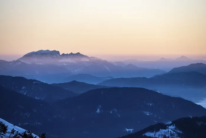 Framed Print : Sunrise, alpine foreland with mountains Framed Print : Sunrise, alpine foreland with mountains