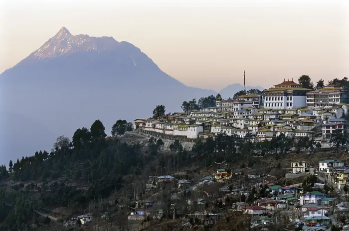 Framed Print : Sunrise, Galden Namgey Lhatse Monastery