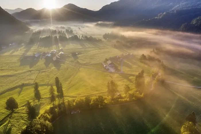 Framed Print : Sunrise with ground fog, Jachenau Framed Print : Sunrise with ground fog, Jachenau