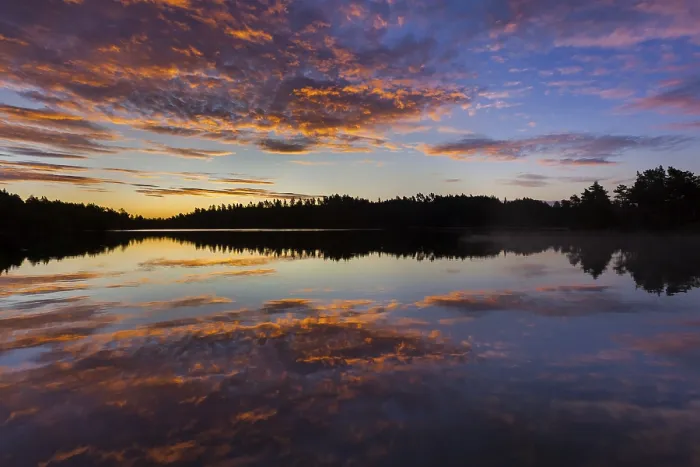 Framed Print : Sunrise at a lake, near Ed, Dalsland