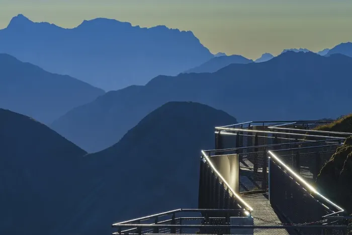 Framed Print : Sunrise, Nordwandsteig on the Nebelhorn Framed Print : Sunrise, Nordwandsteig on the Nebelhorn