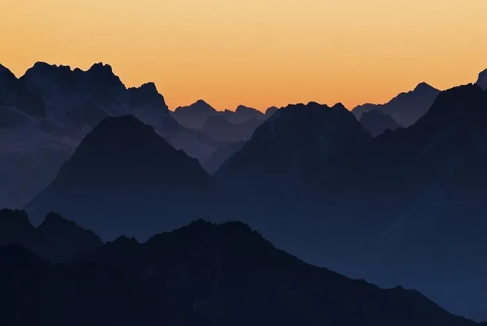 Framed Print : Sunrise with rows of mountains Framed Print : Sunrise with rows of mountains