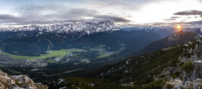 Framed Print : Sunset, Alpine panorama from the Kramerspitz Framed Print : Sunset, Alpine panorama from the Kramerspitz