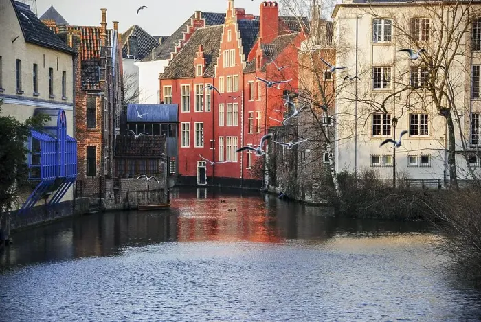 Framed Print : Sunset at the beautiful city of Ghent