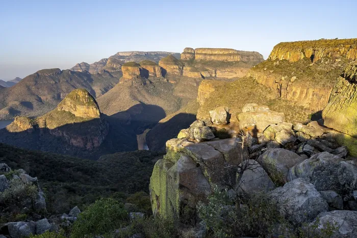 Framed Print : Sunset at Blyde River Canyon with Three Rondawels peak