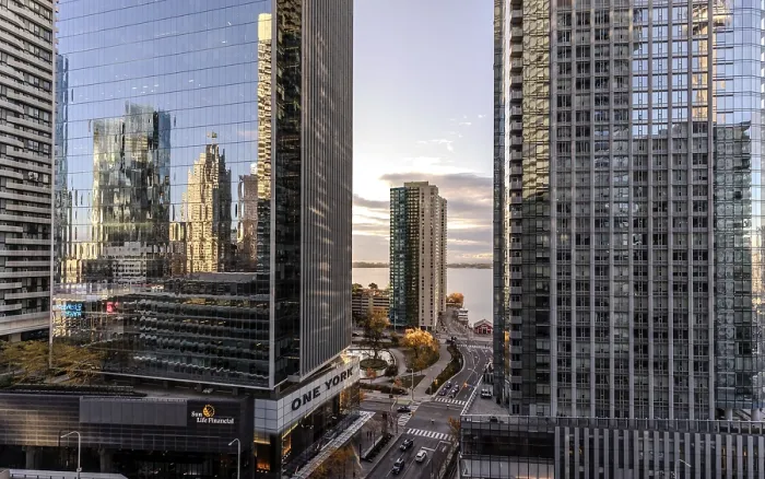 Framed Print : Sunset cityscape with tall buildings Framed Print : Sunset cityscape with tall buildings