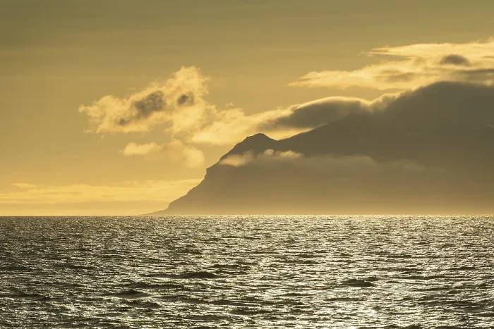 Framed Print : Sunset in the fjord, Isfjorden Spitsbergen