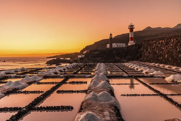 Framed Print : Sunset at the Fuencaliente Lighthouse on the route of the volcanoes south of the island of La Palma