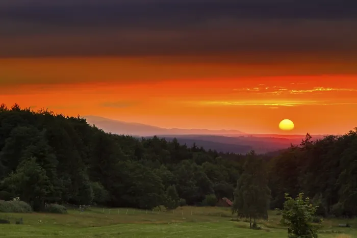 Framed Print : Sunset Harz Landscape Mythenharz Framed Print : Sunset Harz Landscape Mythenharz