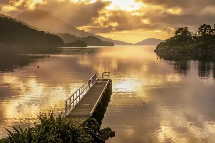 Framed Print : Sunset at a jetty in Elaine Bay Framed Print : Sunset at a jetty in Elaine Bay