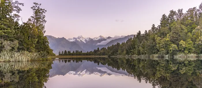 Framed Print : Sunset, Mirror Island, Mt. Tasman and Mt