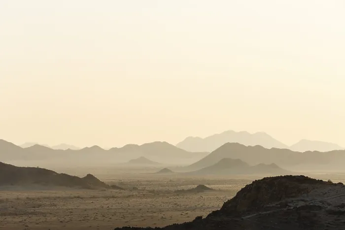 Framed Print : Sunset over the mountains of the Namib Desert