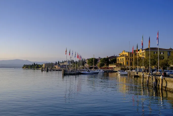 Framed Print : Sunset near Sirmione on Lake Garda
