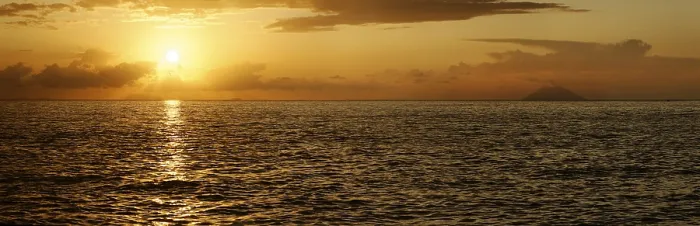 Framed Print : Sunset panorama on the beach of Tropea with the Aeolian (Liparic)