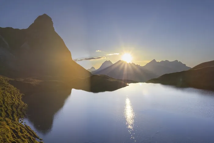 Framed Print : Sunset at Rappensee, behind Kleiner Rappenkopf