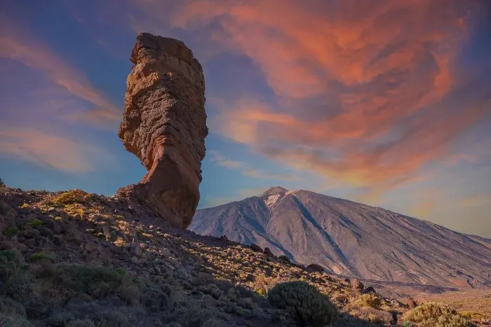 Framed Print : Sunset at Roque Cinchado next to Teide in the natural park of Tenerife Framed Print : Sunset at Roque Cinchado next to Teide in the natural park of Tenerife